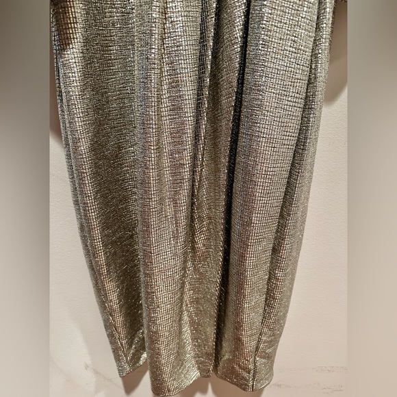 RACHEL Roy Wrap Gold Metallic Off Shoulder Dress - Picture 6 of 12